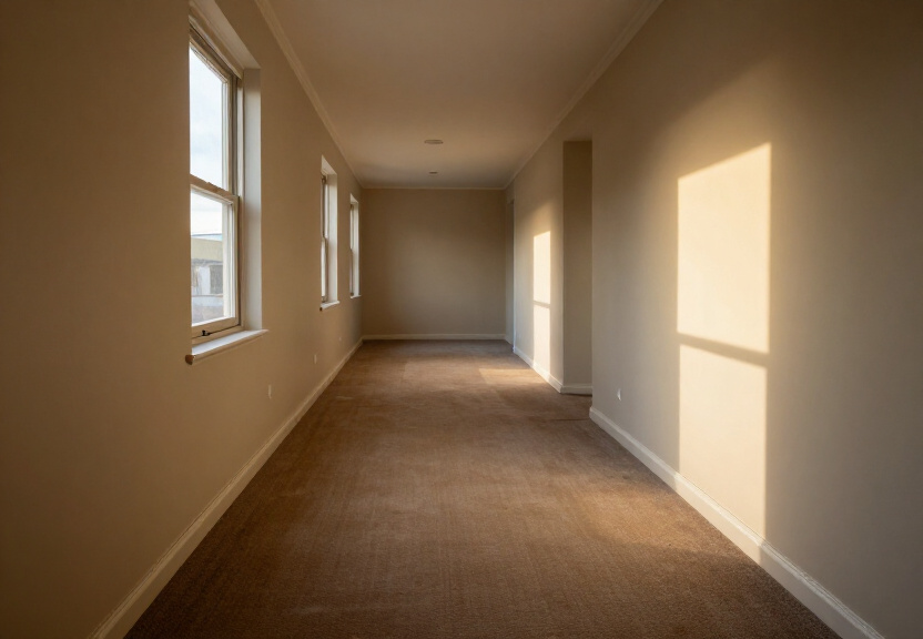 Dry, restored wall in Ashbury home after structural drying